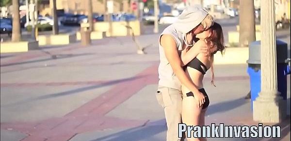  Kissing prank compilation that gone sexual easy to get girls on L.A. HD